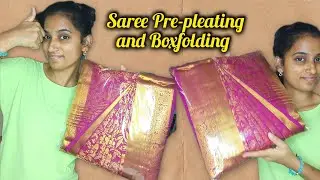 Perfect Saree Boxfolding and pre-pleating how to do #sareedraping #boxfolding #longvideo #salem #new
