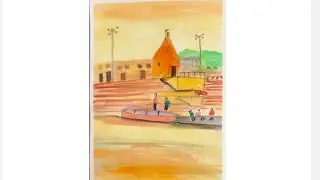 Banaras ghat easy painting with watercolor for beginner #ytviralvideo #banaras #watercolorpainting