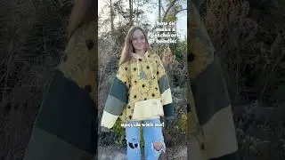 how to make a patchwork hoodie! 🌼✨ would you wear this?? #upcycling #sewing #sustainablefashion