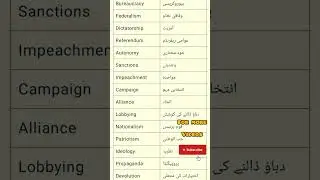 Daily Use Political English Vocabulary Words Meanings in Urdu#politics#vocabulary#urdumeanings#learn