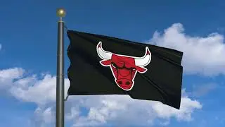 Chicago Bulls Flag Logo Animation (moving clouds)