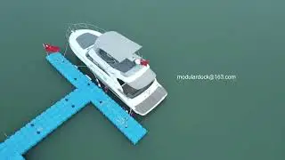 Modular floating pontoon jetty dock in the lake
