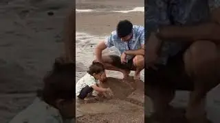 Son and Father playing at the beach.  #babyfather #baby  #beach #love