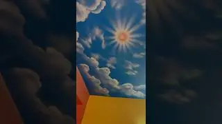Sky 🌌 bulu painting 3d ceiling design #shorts #trending #art