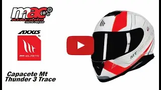 Capacete Mt Thunder 3 Trace Branco/laranja Fluor