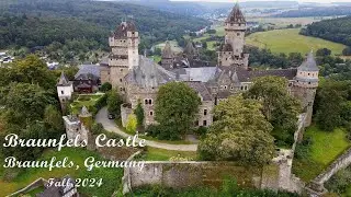 4K Bird's view of beautiful 800 years old Braunfels Castle, Germany