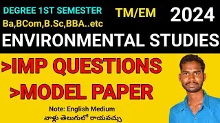 Degree 1st semester environmental studies important questions Model papers