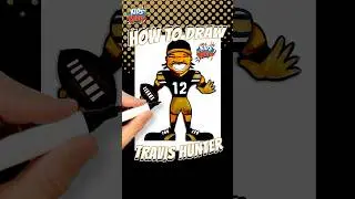 How to Draw Travis Hunter for Kids - University of Colorado Buffaloes College Football