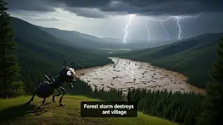 Forest Storm Destroys Ant Village | ant stories | black colony ant | Disaster