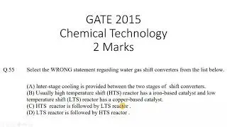 GATE 2015 chemical technology | Chemical engineering (CH) | #GATE2022| #GATEchemicalengineering