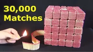 A Large Cube of 30,000 Matches | How a huge cube of matches burns