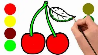 Baby Learn Color | How to Draw Cherry for Kids | Cherry Coloring Pages Video | Learn Color For Kids