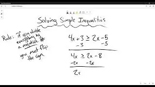 Solving Simple Inequalities