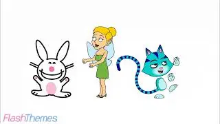 Tinker Bell, Happy Bunny, and CatRat dancing