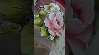 Pintura em tecido, decoração de potes!! Finalizado  a peça com verniz. 6ª aula!!