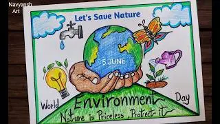 World Environment Day poster drawing / Save Environment, Save Nature chart Project / Save Earth art