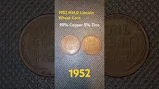 1952 NM,D Lincoln Wheat Cents 95% Copper 5% Zinc 🔥 #coincollecting #coins #copper