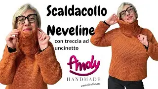 Scaldacollo NEVELINE con Treccia ad Uncinetto Andy handmade