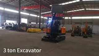 Testing 3 ton excavator HX30 in factory workshop