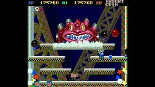 Snow Bros (Arcade) Bomber Frog Boss Battle