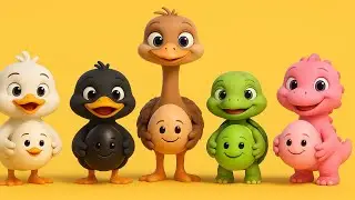 WOW! 🥚 Five Magic Eggs Hatch into Baby Dino, Chick, Duck, Turtle & Ostrich | Grinki Nursery Rhymes