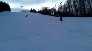 duy's first time going down a black diamond run at elk mountain 2-19-12