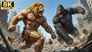 King Kong vs Lion Man 🔥: The biggest battle of ancient beasts in the city 🦍🦁