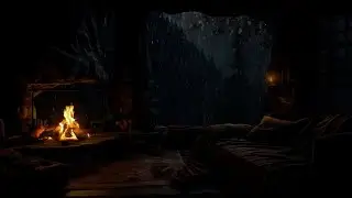 Rainy Night at the Cabin ⛈️ Soothing Fireplace & Gentle Rain Sounds for Deep Sleep & Relaxation 😴