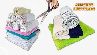 I saved old towels and made a beautiful bedspread! Recycling of old towels!