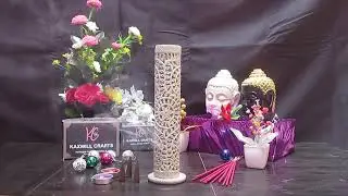 Dhoop Stand for Pooja Floral Hand Carved Soapstone Agarbatti Stand Marble Work Candle Holder.
