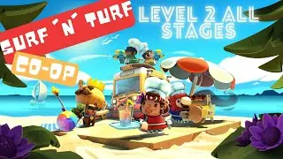 Overcooked 2 - Surf 'N' Turf | Local co-op | Level 2 (stages 1-4) | 3 star