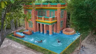Man Build an Incredible Multi-Story Villa House in Forest & a Underground Swimming Pool By Real Life