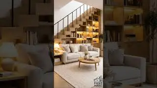 Under Stair Space Transformation  Before & After AI Design #BeforeAfter #RoomMakeover#Shorts#AI