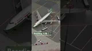 Boarding 國泰大柴 B747 in the rain! VHHH/HKG in World of Airports 3.4