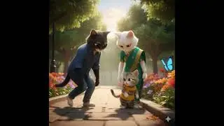 Cat with butterfly #cat #aicatvideo #aicat #aivideo #3dcartoonforkids #catshorts #cats #funnyvideo