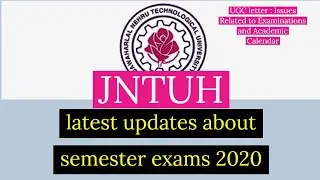 Jntuh exams time table 2020   Jntuh semester exams latest updates 2020