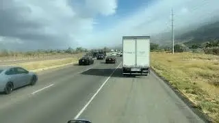 High wind blowing trucks over