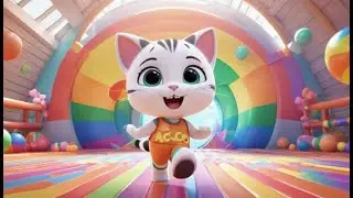Coco Cat Bounces a Ball | Action & Coordination Song for Kids | Nursery Rhymes in English