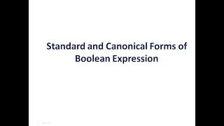 Canonical Form of Boolean Expression