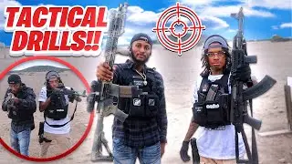 Shooting drill with our Ar and Ak