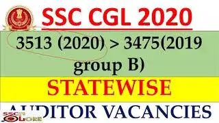 SSC CGL 2020 || AUDITOR STATEWISE VACANCIES