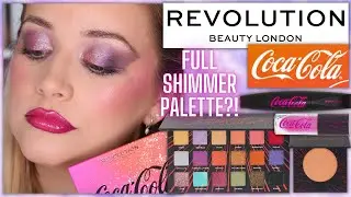 REVOLUTION X COCA COLA COLLECTION REVIEW & TUTORIAL! | FULL SHIMMER EYESHADOW LOOK