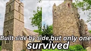 QUIETLY EXPORING TWO OLD ENGLISH CHURCHES ,ONE LEFT ABANDONED AS RUINS