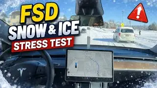 Stress Testing Tesla Self Driving 14.2.2.3 in Snow Packed/Icy Roads