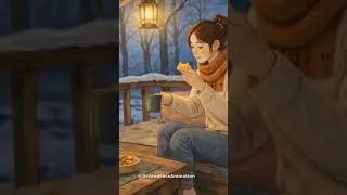 Quiet Tea Time in a Snowy Tree House ☕❄️ | DreamMoss Animation #shorts
