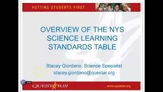 NYS Science Learning Standards Table