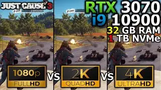 Just Cause 3 | 1080p vs 1440p vs 2160p | RTX 3070 | i9 10900 | 32GB RAM | 1TB NVMe