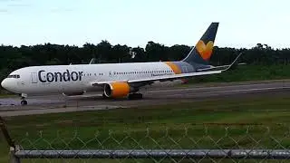 C&oacute;ndor Airlines Boeing 767 300 Saliendo de puerto plata a Frankfurt