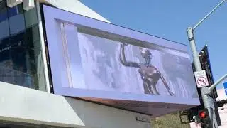 Orange Barrel Media New Billboard Sunset Blvd Los Angeles California USA April 19, 2025