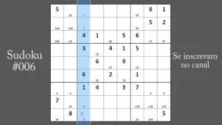 Resolvendo Sudoku #006 hard   difícil   dicas   puzzle   técnicas